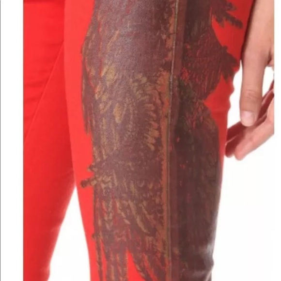 HAUTE HIPPIE RED DENIM SKINNY JEANS PANTS - Picture 6 of 8